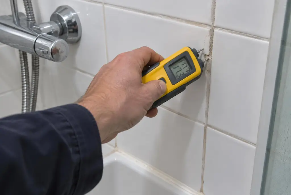 Lekdetectie Steenwijk – vochtmeter op badkamertegels bij de douche